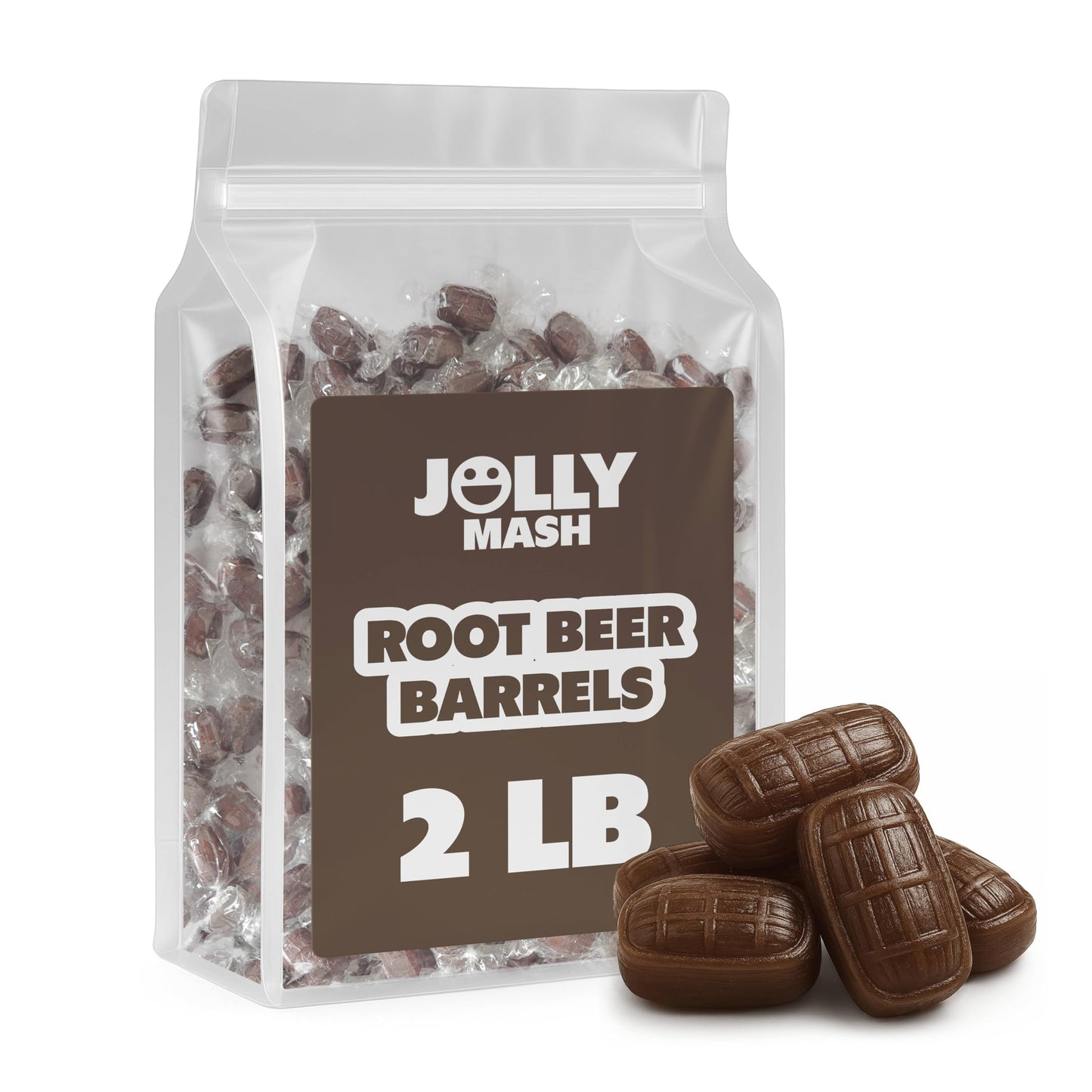 Root Beer Barrels Hard Candy | 2 LBS | Individually Wrapped Root Beer Candy Bulk Bag
