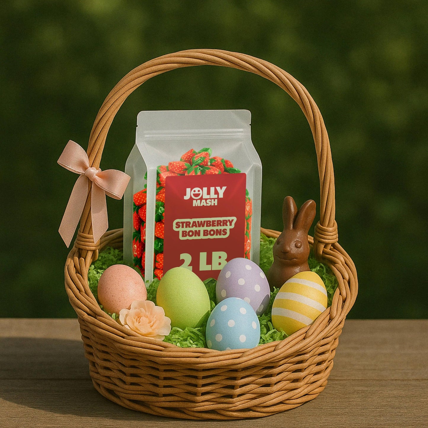 Strawberry Bon Bons Filled Hard Candy | 2 LBS | Individually Wrapped Strawberry Candy Bulk Bag