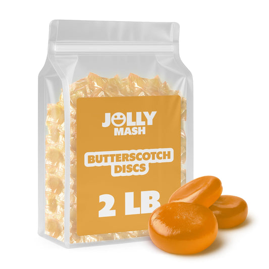 Butterscotch Discs Hard Candy | 2 LBS | Individually Wrapped Butterscotch Candy Bulk Bag